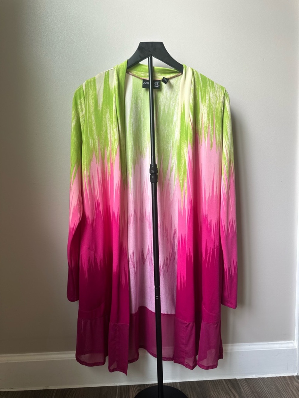 Attitudes by Renee Green Pink Ombre Open Cardigan Kimono
